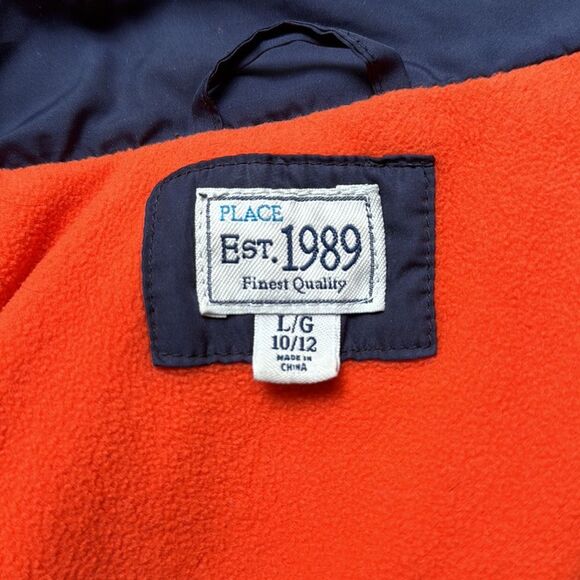 Children's Place Puffer Vest Blue Orange Kids L (10-12) - Picture 3 of 6